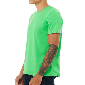 เสื้อยืดคอกลมแขนสั้นผ้าฝ้ายเรียบแบบยูนิเซ็กซ์สำหรับผู้ชาย - Product Image 2
