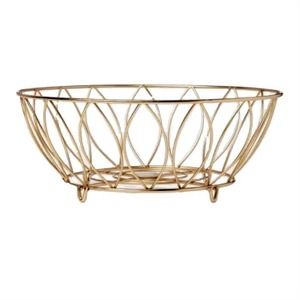 Panier de rangement en treillis métallique en métal or rose Offre Spéciale panier de fruits en fil d'acier pour l'organisation de la cuisine organisateurs de haute qualité - Product Image 1