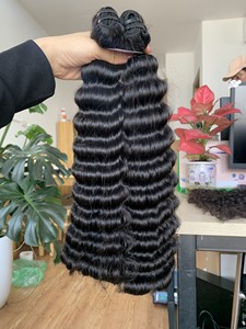 Vente en gros 100% paquets de cheveux bruts vietnamiens Remy cambodgiens à double tirage vague naturelle et extensions de donneur unique Curl italien - Product Image 2