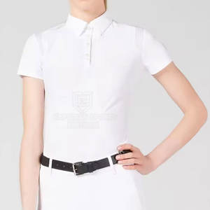 Camiseta de Entrenamiento de Equitación para Mujer, Ligera, Transpirable, Ecológica, de Spandex/Algodón, Tejido Elástico que Absorbe la Humedad - Product Image 2