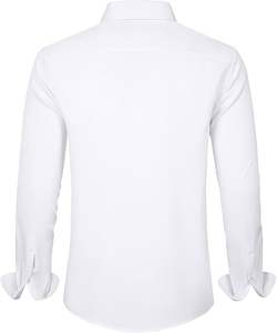 Camisas de Vestir para Hombre, Manga Larga, Sólidas, Elásticas, Sin Arrugas, Camisa Formal, Casual de Negocios, con Botones - Product Image 6