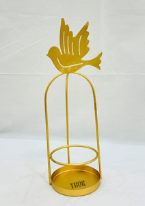 Haute qualité Vintage métal cage à oiseaux bougeoir belle suspension or décor à la maison pour les fêtes de mariage de noël - Product Image 5