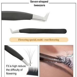 ชุดแหนบต่อขนตาเคลือบสีดำ อุปกรณ์แต่งหน้า คลิปหนีบขนตา ชุดอุปกรณ์ต่อขนตาแบบมืออาชีพ - Product Image 6