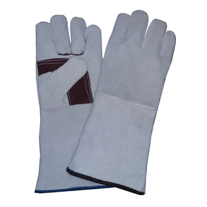Cuir de vache fendu renforcé Lutte contre l'incendie Caractéristique anti-coupure Ouvriers Coton Résistance à la chaleur Sécurité raisonnable Gants de soudage - Product Image 6