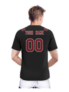 Camiseta de Fútbol Americano Personalizada, Negra y Roja, con Nombre y Número del Equipo, para Hombre, Mujer y Jóvenes - Product Image 3