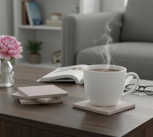 Sous-verres en pierre naturelle Protection de table écologique absorbant l'eau unique - Product Image 2