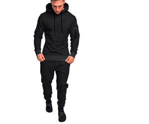 Conjunto Deportivo de 2 Piezas para Hombre, Transpirable, Ecológico, de Poliéster, Informal, para Invierno, con Cierre de Cordón y Cuello en V, Peso Medio - Product Image 4