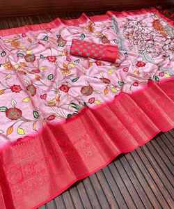 Saree Prêt-à-Porter en Coton avec Dentelle - Product Image 3