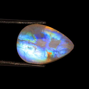 อัญมณีมูนสโตนสีรุ้งที่ยอดเยี่ยมอัญมณีทรงลูกแพร์หินมูนสโตนสีฟ้าประกายแวววาวอัญมณีหลวมขายส่ง - Product Image 6