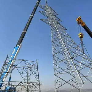 Galvanized Electricity Pylon Line Pole Transmission Lattice Steel Angle Tower