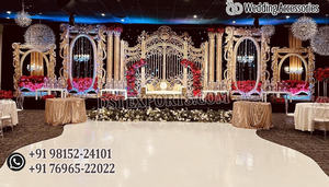Escenarios de Boda Tradicionales del Sur de Asia: Elegantes Telones de Fondo de Fibra con Temática de Palacio para Escenarios de Boda - Product Image 4