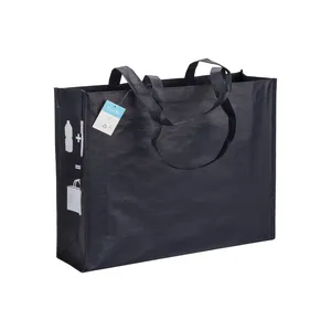 Sacs promotionnels écologiques personnalisés en R-PET à soufflets pour le shopping - Product Image 1