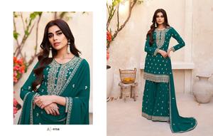 New Collection <b>Indian</b> Georgette <b>Fabric</b> Embroidery Work Women's Crop Top Women's Party Suit Wedding Festival Wear <b>Indian</b> Supplier - Product Image 3