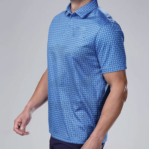 2023 camisas para hombre con logotipo personalizado bordado de alta calidad transpirable ecológico 220 algodón/fibra de bambú de punto sólido - Product Image 3