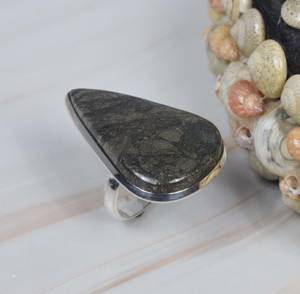 Unique Fine Jewelry Real 925 Solid Sterling Silver Poire Shape Bezel Setting Marcassite Gemstone Semiprecious Fine Ring For Her - Product Image 2