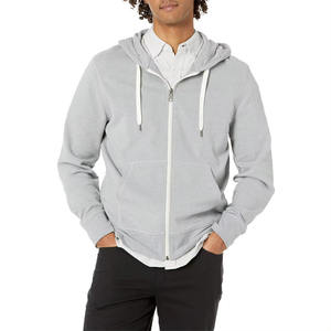 Clásico gris peso ligero tamaño personalizado y logotipo 100% algodón otoño Activewear venta al por mayor tasa hombres pulóver sudaderas con capucha - Product Image 6