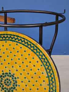 Table d'appoint en mosaïque éblouissante: Art irisé-Table basse bleue-Table d'appoint-Décor de salon-Cadeau - Product Image 5