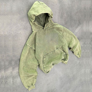 Custom Graphic Printed Vintage Drawstring Hood <b>Sweatshirt</b> Pullover <b>Grey</b> Acid Wash Hoodie - Product Image 5