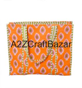 Bolso Tote de Hombro Acolchado de Algodón Indio Hecho a Mano para Mujer, Ecológico, Estilo Boho, para Compras, con Diseño Floral - Product Image 5