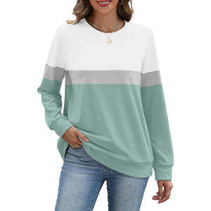 Suéteres de Invierno con Cuello Redondo Songlan para Mujer, Modernos, Lisos, de Manga Larga, con Bolsillos y Logotipo Frontal, 100% Algodón - Product Image 1