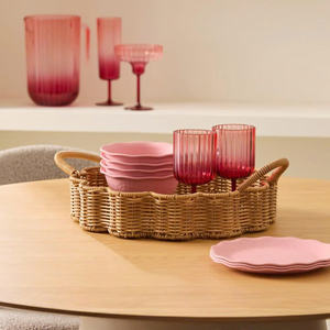 ถาดหวายขอบหอยพัดทำด้วยมือถาดเสิร์ฟอาหารหวายจากโรงงานที่สง่างามผู้จำหน่ายจากเวียดนาม - Product Image 4