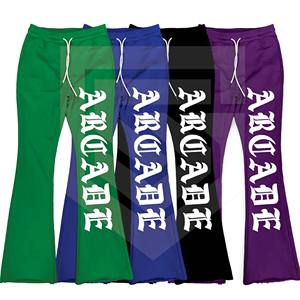 2023 pantalones de chándal informales de cintura media para hombre personalizados Hip Hop pantalones de chándal tejidos lisos de talla grande Cargo Joggers Material de algodón - Product Image 1
