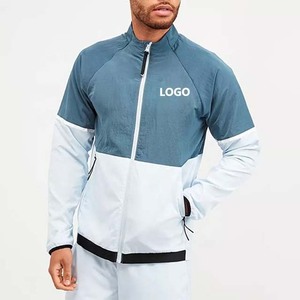 Pantalones deportivos con cremallera para hombre, chándal de algodón y poliéster con logotipo personalizado, ajuste Delgado, chándal de gimnasio, chándales de Color con cremallera completa tejida, venta al por mayor - Product Image 4