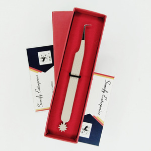 แหนบสำหรับต่อขนตาแบบกำหนดเองที่แข็งแกร่งบางตรงปริมาณ90องศาสแตนเลสทนทานติดฉลากส่วนตัว - Product Image 1