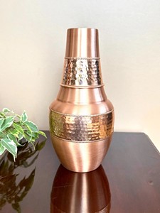 Botella de Cobre de Lujo con Tapa Hermética, Ideal para Oficina, Viajes, Yoga, Gimnasio y Beneficios del Bienestar Ayurvédico - Product Image 2