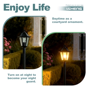 Antik Tarz Dekoratif Alüminyum LED Sokak Lambası E27 Duylu IP44 Su Geçirmez Uzaktan Kumandalı Dış Mekan Bahçe Lambası - Product Image 2