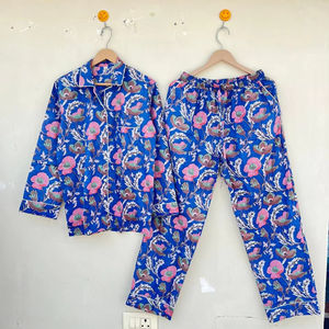 Ropa de dormir India hecha a mano de algodón 100% en elegante estampado floral estilo casual de lujo para vacaciones de otoño Primavera Verano suministro ODM - Product Image 1