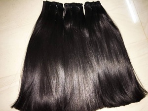 Extensiones de cabello humano 100% sin procesar, virgen cruda de pulgadas, mechones rectos, cabello trenzado a granel de trama Doble - Product Image 5