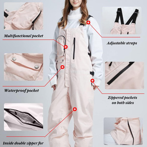 Pantalons de ski pour hommes personnalisés les plus vendus, salopettes respirantes, imperméables, isolées, anti-UV, légères, 100% polyester, service OEM, logo - Product Image 5