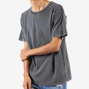 T-shirt surdimensionné vintage à épaules tombantes 100% coton pour hommes T-shirt surdimensionné vintage à lavage à l'acide avec logo personnalisé pour hommes - Product Image 6