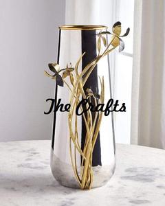 Juego de dos floreros de diferentes tamaños hechos a mano Metal Color plata florero para decoración de eventos de boda - Product Image 2