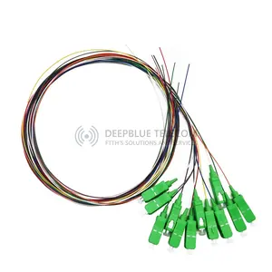 Pigtail FTTH, оптовая продажа, 12 основных цветов, одномодовый SC APC UPC G657A, 0,9 мм, высококачественный Пигтейл