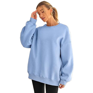 Women's Oversized 100% Cotton Eco-Friendly Quick Dry Solid Sweatshirt High Quality Regular Length Breathable Winter Neck Custom - Product Image 1