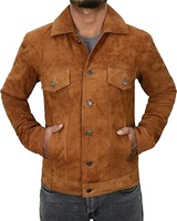 Veste en cuir suédé marron de qualité supérieure pour hommes 2026, prix de gros, production en vrac