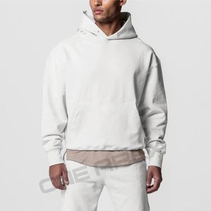 Streetwear de haute qualité survêtements pour hommes en coton lourd bouton personnalisé à capuche pantalons de survêtement ensemble deux pièces - Product Image 5