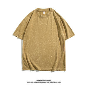 Camiseta de gran tamaño, camiseta lavada con ácido, logotipo gráfico personalizado, camiseta Vintage de talla grande Boxy Fit, camiseta de peso pesado en blanco para hombres - Product Image 4