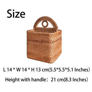 Panier de rangement de bureau en rotin, paniers de rangement faits à la main, rotin naturel, moderne, multifonction, fabriqué au Vietnam - Product Image 2