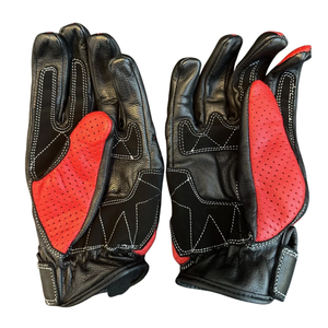 Women's Black and White Motorbike Racing Leather Gloves Winter Auto Racing Wear for Men Customizable Motorcycle Gloves - Product Image 4