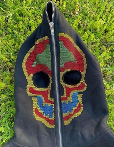 <span class=keywords><strong>Felpa</strong></span> <span class=keywords><strong>con</strong></span> cappuccio da uomo <span class=keywords><strong>con</strong></span> Zip integrale oversize <span class=keywords><strong>con</strong></span> strass <span class=keywords><strong>scheletro</strong></span> colore nero felpe alla moda alla moda per ragazzi - Product Image 2