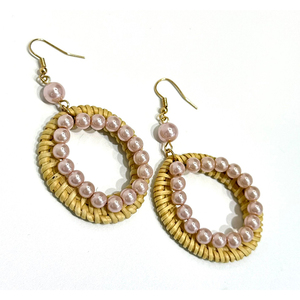 Pendientes colgantes de ratán de forma redonda con diseños calientes para mujer, accesorios multicolores para exportar a granel - Product Image 2