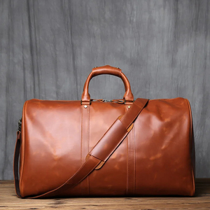 Bolsa de viaje de lona personalizada OEM Patrón completo de cuero con logotipo impermeable Estilo de patrón de letras personalizable - Product Image 6