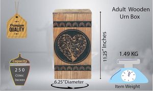 Crémation en bois de rose faite à la main pour cendres adultes Urnes funéraires en bois arbre de vie fabriquées à la main pour cendres humaines Homme et femme adultes - Product Image 6
