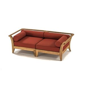 Set tempat duduk Modern luar ruangan <span class=keywords><strong>2</strong></span> potong kayu jati dengan kain bantalan diampelas halus untuk Hotel dan vila - Product Image 3