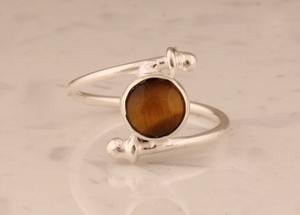 Excelente anillo de ojo de tigre Natural Chapado en plata de ley 925, anillo de 9mm, joyería de moda hecha a mano, joyería de moda para mujer - Product Image 5