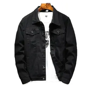 Classic Men <b>Denim</b> <b>Jackets</b> Trendy Casual Vintage Slim Fit Loose Fit Rugged Blue Black Distressed - Product Image 5