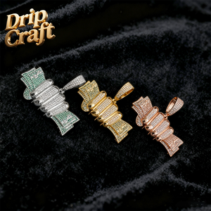 จี้รูปมือถือดอลลาร์ ชุบทอง สไตล์ฮิปฮอป หรูหรา ประดับเพชรโมอิสซาไนต์เงินแท้ ฝังด้วยมือ ของขวัญสำหรับผู้ชาย ผู้หญิง งานปาร์ตี้ - Product Image 5